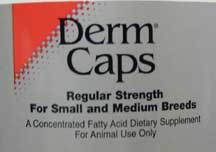 Label on bottle of Derm Caps