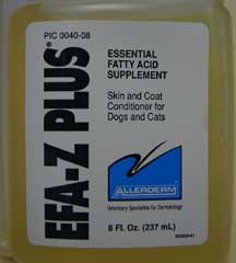 Essential fatty acids label on container