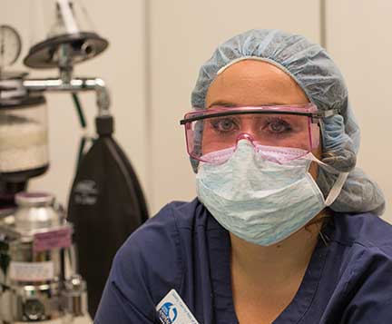 Nurse Anesthetist Wearing Laser Goggles