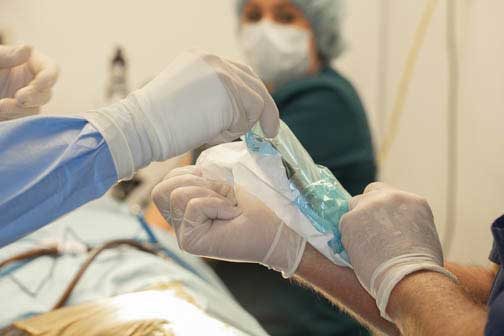 Removing the bone cutting tool from its package