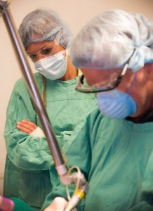Teaching laser surgery to a student