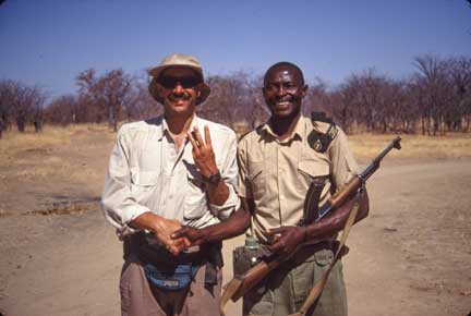 Dr. P with Park Ranger in Hwange National Park
